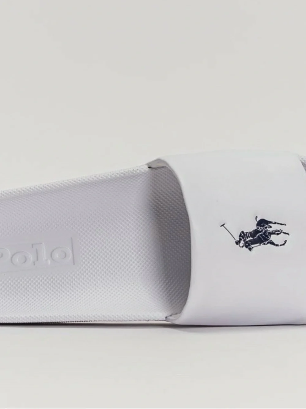 Polo by Ralph Lauren White Logo Slide Sandals